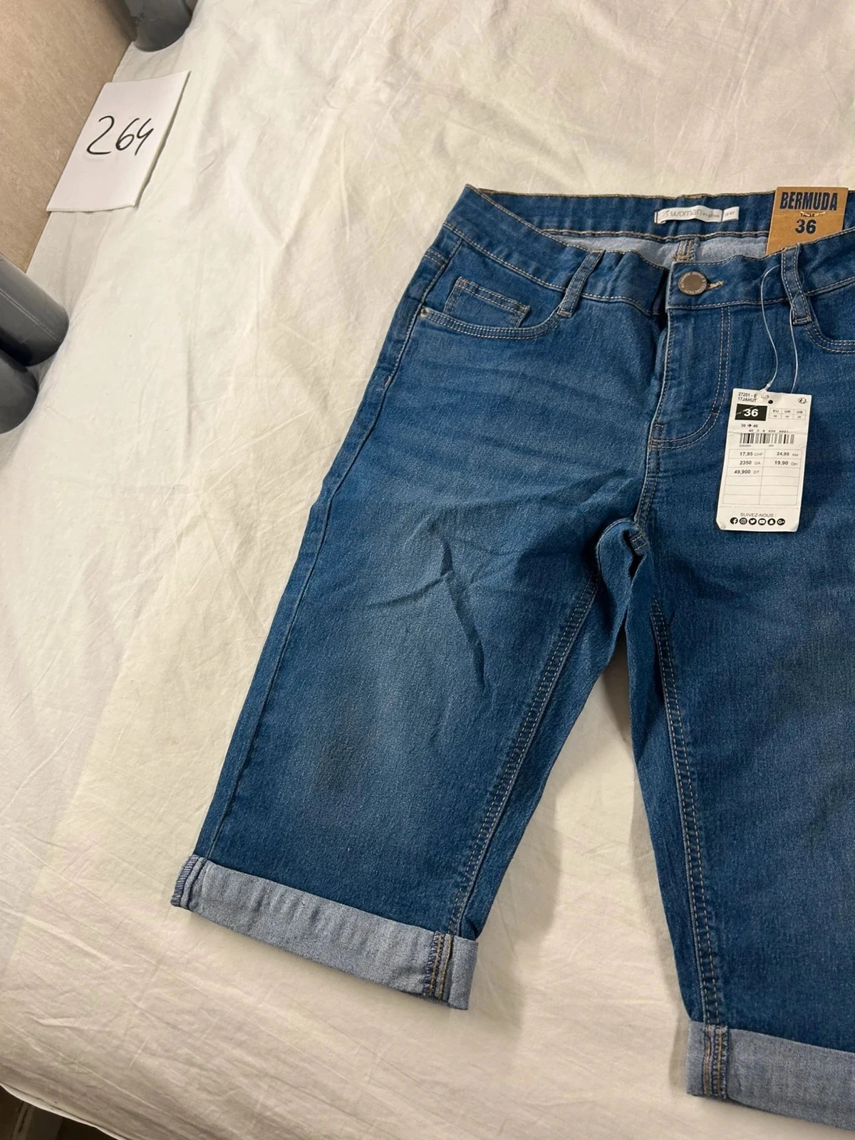Gémo marineblauwe denim short bermuda voor dames maat 36 – photo 5
